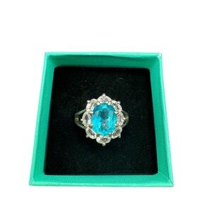 Elegant Paraiba Topaz Silver Ring